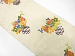 アンティーク　花籠模様織り出し袋帯（材料）